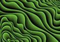 Abstract background of three-dimensional gradient green lines