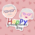 Abstract background to the day of grandparents. Sticker effect. Happy grandparents day greeting card vector illustration