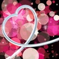 Abstract background to the Valentine's day. Metallic 3d heart. A Royalty Free Stock Photo