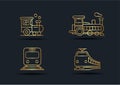 Abstract background of Train sets,transportation,Gold color,vector illustrations Royalty Free Stock Photo