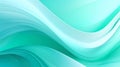 Abstract background with translucent turquoise or emerald colored waves on white and light turquoise background Royalty Free Stock Photo