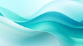 Abstract background with translucent turquoise or emerald colored waves on white and light turquoise background Royalty Free Stock Photo