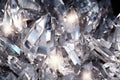 Abstract background of transparent crystals with refraction of light