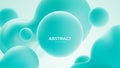 Abstract background with turquoise metaball shapes. Morphing organic azure blobs.