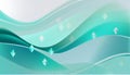 Abstract background with turquoise waves and diamonds Royalty Free Stock Photo