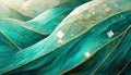 Abstract background with turquoise waves and diamonds Royalty Free Stock Photo