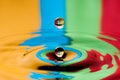 Abstract background two colorful water droplets making splash Royalty Free Stock Photo