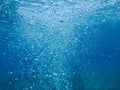 Abstract background of underwater bubbles in Kolona double bay Kythnos island Cyclades Greece, Aegean sea. Royalty Free Stock Photo