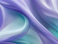 Abstract background of smooth flowing silk with soft wave of lavender and teal colors