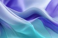 Abstract background of smooth flowing silk with soft wave of lavender and teal colors