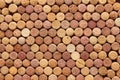 Abstract background of used wine corks with corkscrew Royalty Free Stock Photo