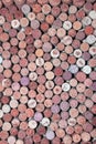 Abstract background of used red wine corks and white wine corks Royalty Free Stock Photo