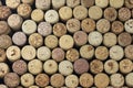 Abstract background of used red wine corks and white wine corks with corkscrew marks on corks Royalty Free Stock Photo