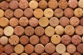 Abstract background of used wine corks with corkscrew Royalty Free Stock Photo