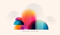 Abstract background vector illustration. Pattern design with graphic shapes, line elements, bright gradient color