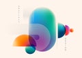 Abstract background vector illustration. Pattern design with graphic shapes, line elements, bright gradient color