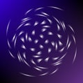 Abstract background. Vector illustration with twirled metal shapes on blue and violet.