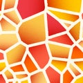 Abstract background with vibrant colors and retro styled vintage dotwork gradients on voronoi grid tiles