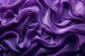 Abstract background of violet silk or satin luxury cloth texture, shiny liquid wave pattern backdrop, generative ai Royalty Free Stock Photo