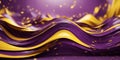 Abstract background with violet and yellow wave like curved shapes. Royalty Free Stock Photo