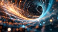 Abstract background visualizes quantum computing tunnels in an innovative way, AI Generated