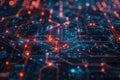 Abstract background visualizing AI algorithms, neural networks, and digital data. Royalty Free Stock Photo