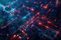 Abstract background visualizing AI algorithms, neural networks, and digital data. Royalty Free Stock Photo
