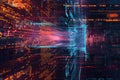 Abstract background visualizing AI algorithms, neural networks, and digital data. Royalty Free Stock Photo