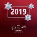 Abstract background with volumetric paper snowflakes. 2019 new year Royalty Free Stock Photo