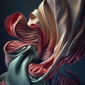 Wafting Colorful Cloth. Generative AI Royalty Free Stock Photo