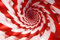 Abstract background wallpaper with red and white spiral swirl hypnotic tunnel