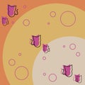abstract background in warm colors with circles and abstract cats