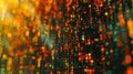 Abstract Background: Warm-toned Bokeh with Binary Code Royalty Free Stock Photo