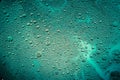 Abstract background water drops teal blue surface Royalty Free Stock Photo