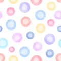 Abstract background with watercolor circles. Colorful vector seamless polka dot pattern Royalty Free Stock Photo