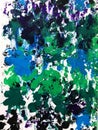 abstract background watercolours painting on canvas with blue and green