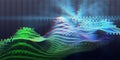 Abstract background  wave algorithm analyze data with glitch effect. Quantum cryptography concept. Analytics algorithms data. Royalty Free Stock Photo