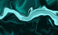 Abstract background wave liquid dark green tosca color painting.