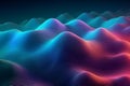 Abstract background with a waves effect in vibrant purple and blue colors, creating a dynamic and energetic visual. Ai generated