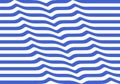 Abstract Background with Waves and Stripes. Blue and White Minimalist Poster Design. Vector Distorted Lines Illustration Royalty Free Stock Photo