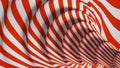 Abstract background with waving red and white stripes - 3D rendering illustration Royalty Free Stock Photo