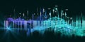 Abstract background with wavy algorithm analyze data and  blurred lines. Big data. Quantum cryptography.  Analytics algorithms Royalty Free Stock Photo