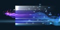 Abstract background with wavy algorithm analyze data and  blurred lines. Quantum cryptography. Analytics algorithms data.  Big Royalty Free Stock Photo