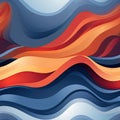 Abstract background with wavy waves in blue, orange, and red (tiled) Royalty Free Stock Photo