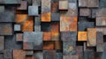 rusted metal blocks abstract background Royalty Free Stock Photo