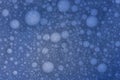 Abstract background, web banner of tiny air bubbles suspended in a thick blue liquid Royalty Free Stock Photo