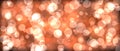 Abstract background with white blurred circles bokeh lights on orange and black background Royalty Free Stock Photo