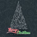 Abstract background with White Christmas tree