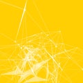 Abstract background. White dots connected with lines on trendy yellow background Royalty Free Stock Photo