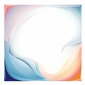 an abstract background with a white frame and blue orange and pink swirls